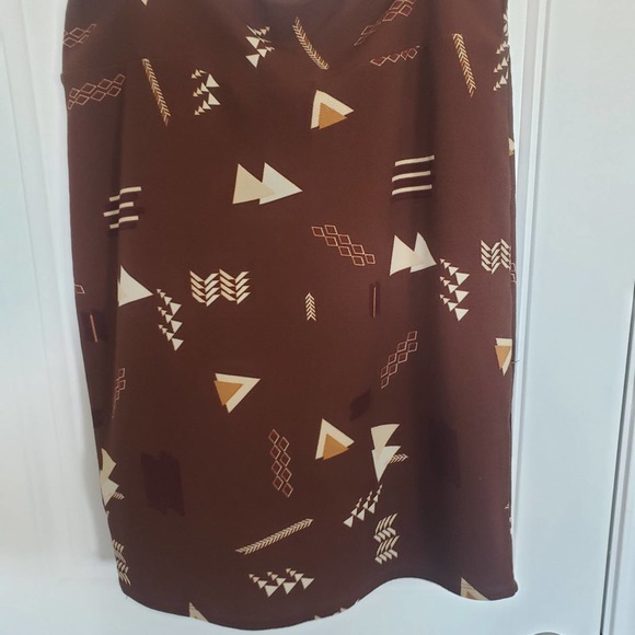 Lularoe Brown abstract 2xl skirt - Picture 2 of 3